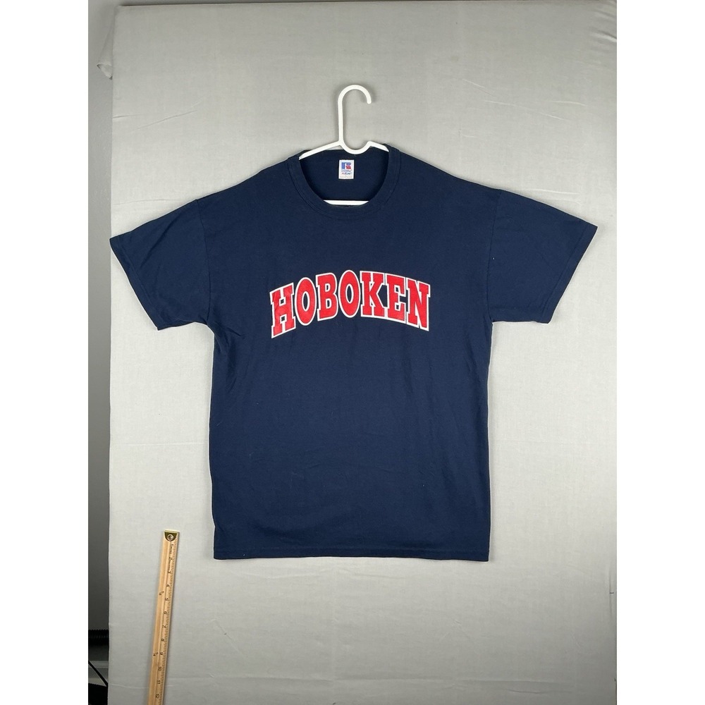 Russell Athletic Hoboken Graphic T Shirt Mens Large Blue Short Sleeve